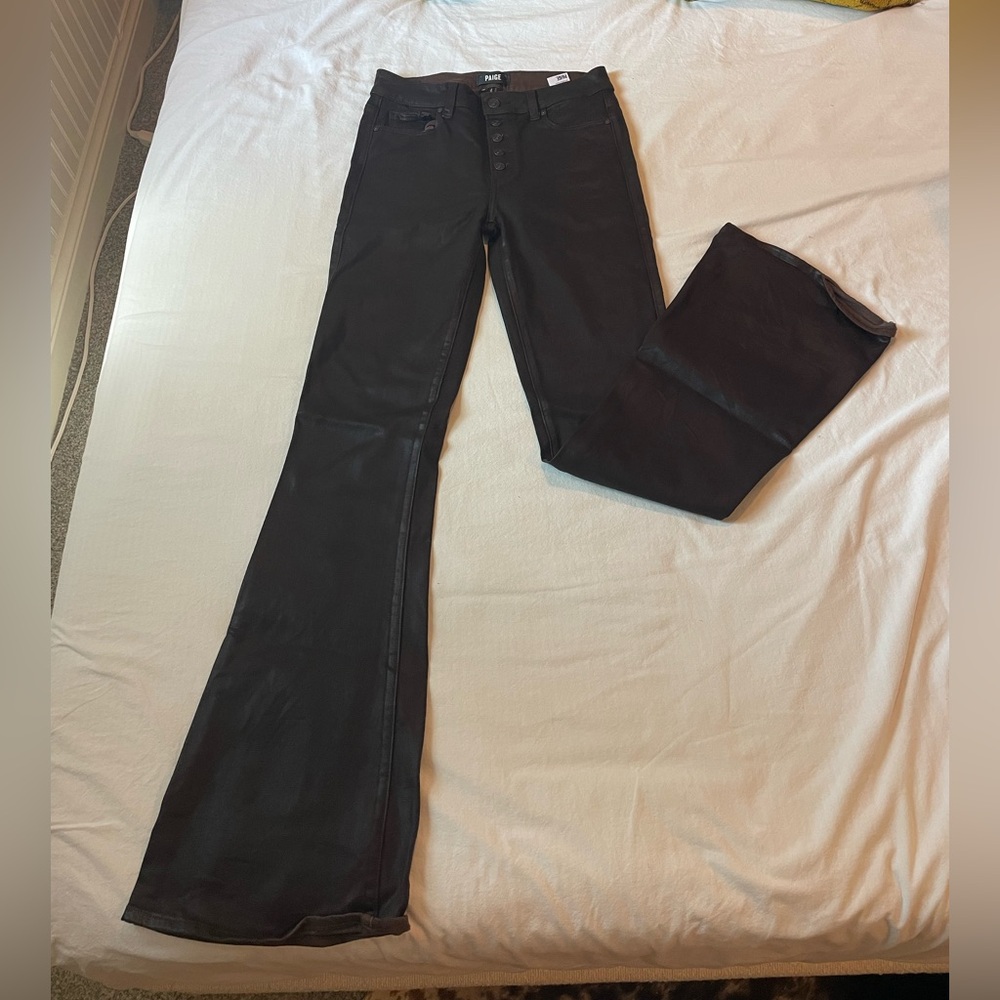 Paige brown shiny jeans. Size 28.